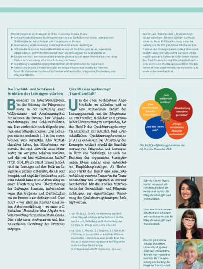 Artikel im Wirtschaftsmagazin clavis über TransCareKult