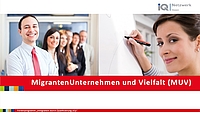 Flyer des IQ Projekts MigrantenUnternehmen und Vielfalt MUV