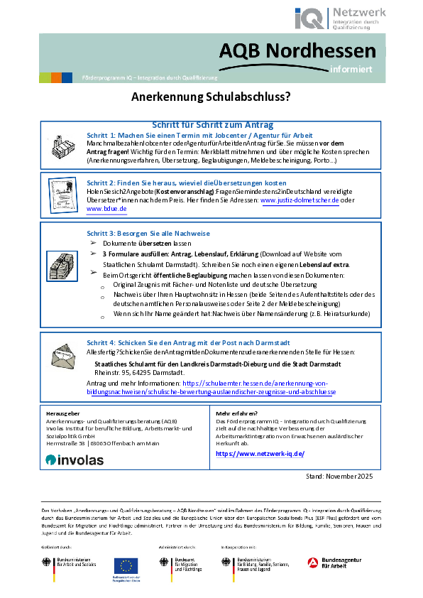 Miniaturansicht Infoblatt Schulabschluss