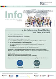 IQ Infoblatt mit Informationen zur Anerkennung von im Ausland erworbenen Qualifikationen in Hessen