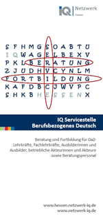 IQ Servicestelle Berufsbezogenes Deutsch für Fragen zu sprachbezogenen Problematiken bei der Integration von Migrantinnen und Migranten in den Arbeitsmarkt und zur berufsbezogenen Deutschförderung