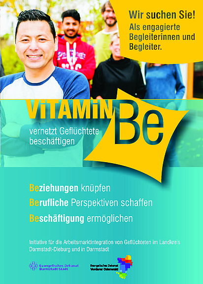 Projektflyer Vitamin Be - venetzt Geflüchtete beschäftigen