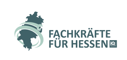 Das Logo der IQ Hessen Kampagne für die Gewinnung von Fachkräften.