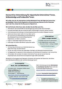 Infoblatt zu Corona-Hilfen für KMU in Nord-, Ost- und Mittehessen