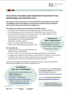 Infoblatt zu Corona-Hilfen für KMU in Nord-, Ost- und Mittehessen