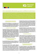 IQ Arbeitshilfe aus Hessen: Infoblatt zu Berufsbildungssystem und Arbeitsmarkt in Syrien